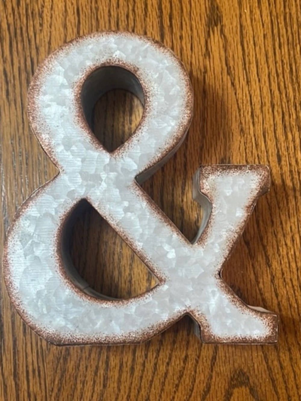Decorative Galvanized Metal Ampersand Accent